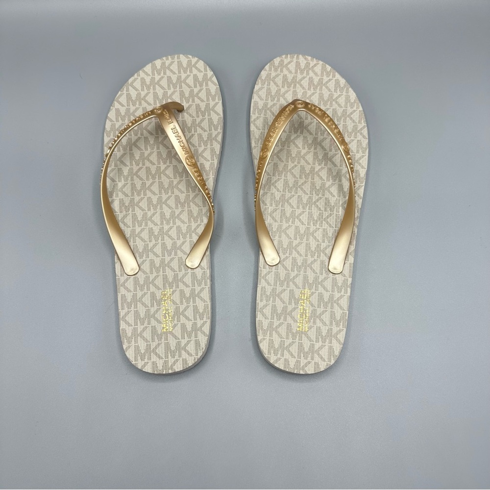Michael Kors Logo Flip Flops Summer Flats Women’s Size 10M - Picture 5 of 9